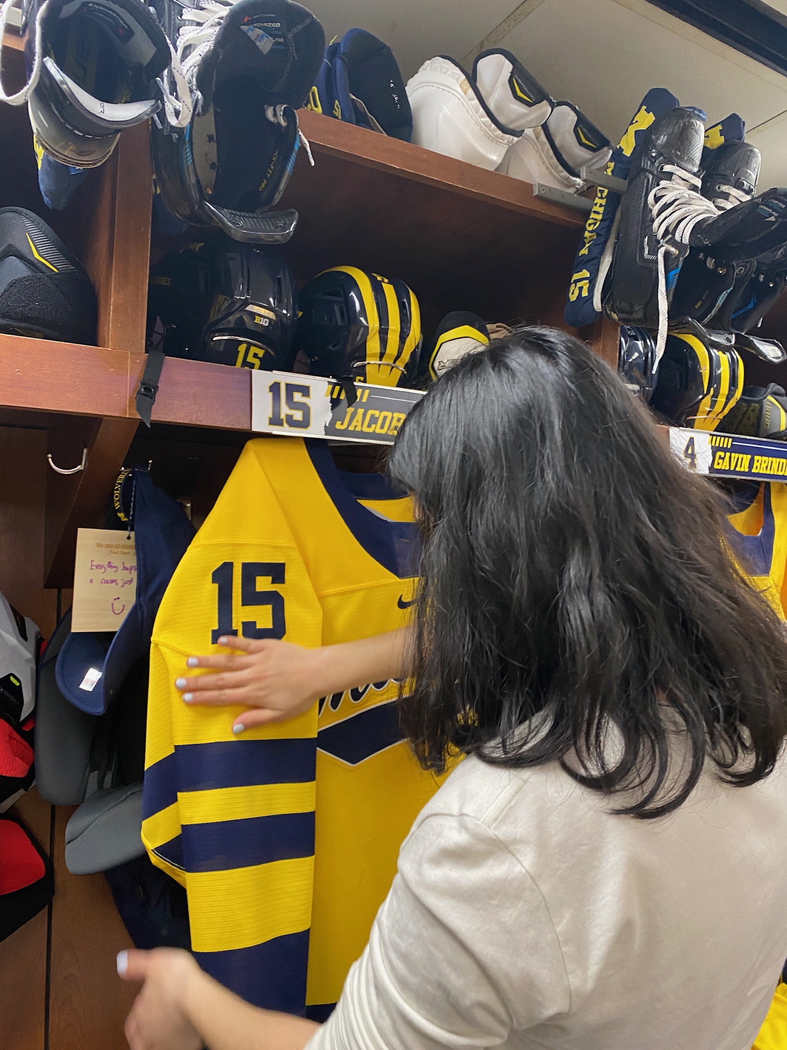 Yaya setting up Jacob Truscott's maize jersey